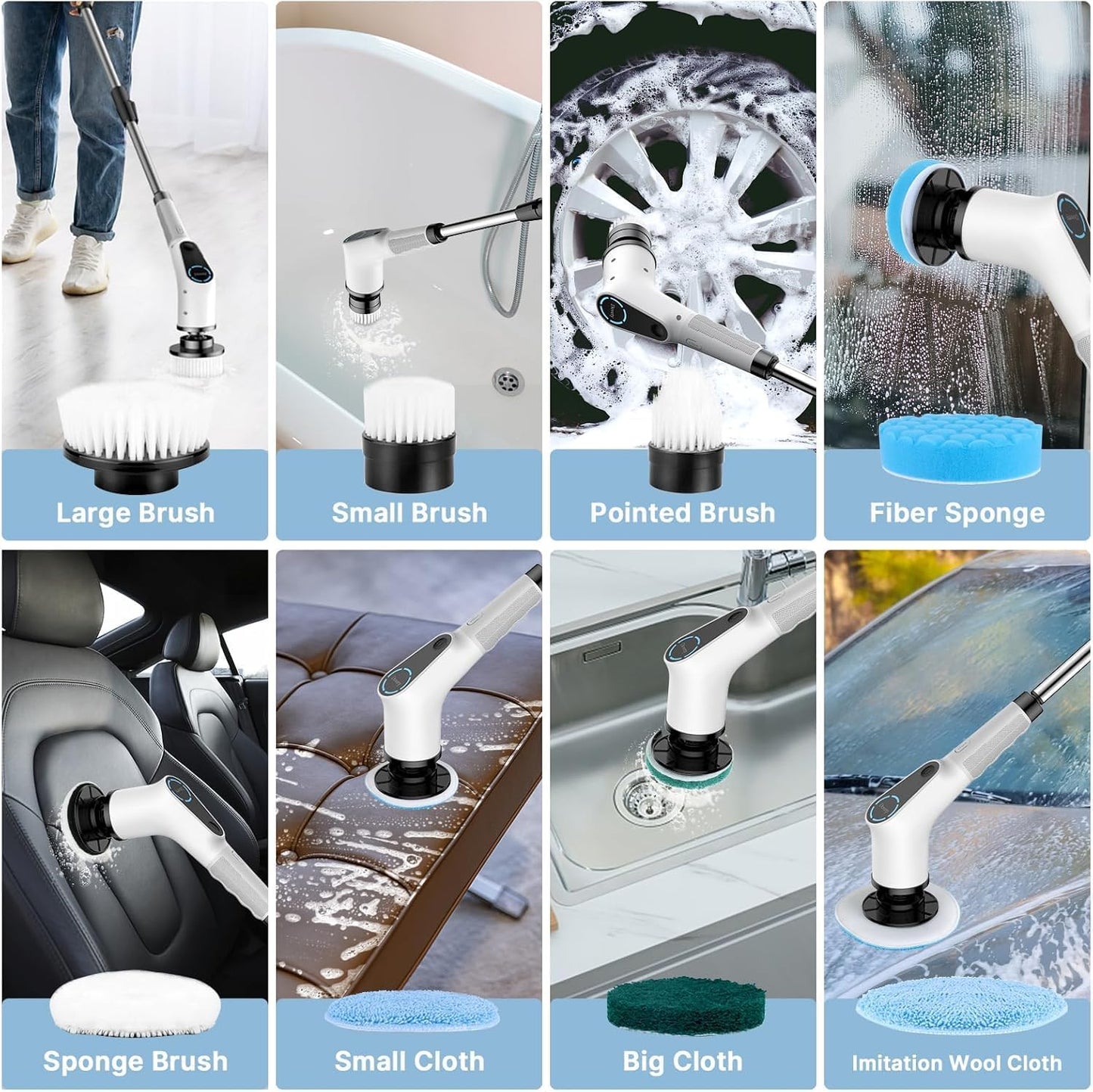 PowerClean Ultra 8-en-1 – Brosse Électrique Multifonctionnelle