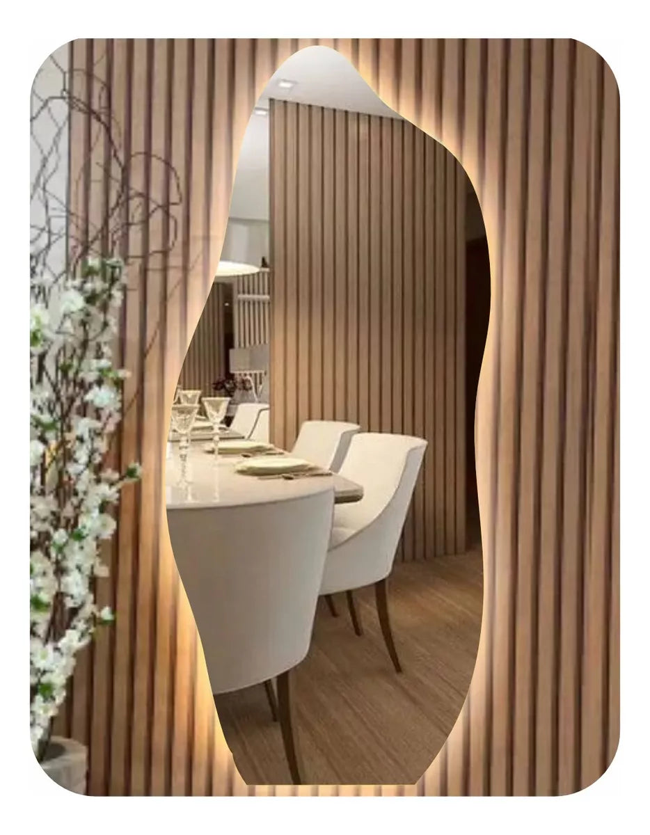Miroir organique LED 160x60 décoratif moderne de luxe