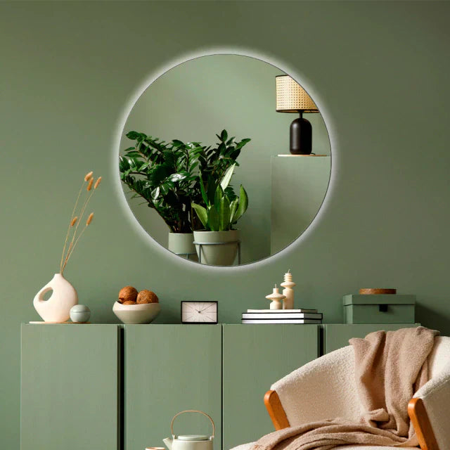 Miroir rond mince avec LED 60x60