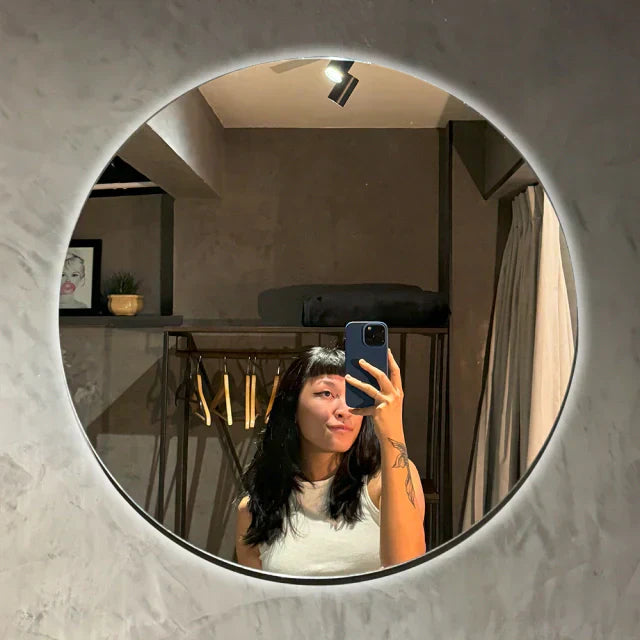 Miroir rond mince avec LED 60x60