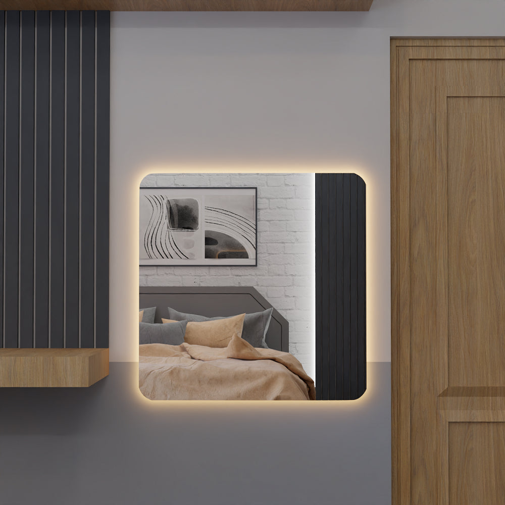 Miroir Carré Avec LED 80x80cm