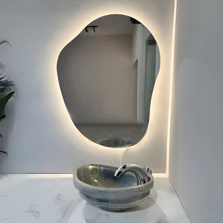 Miroir LED organique 75 x 58 cm