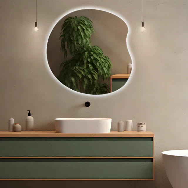 Miroir organique fin avec LED 60x60 cm