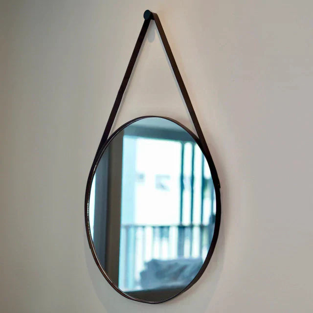 Miroir Adnet Cuir 50cm + Support