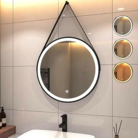 Miroir LED rond 3 couleurs avec poignée Adnet 45 CM