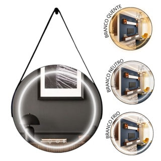 Miroir LED rond 3 couleurs avec poignée Adnet 45 CM
