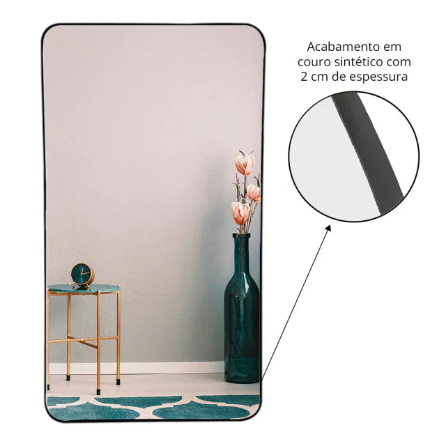 Miroir rectangulaire pleine longueur avec bord arrondi I 170x90 cm