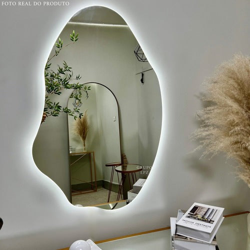 Grand miroir organique avec LED 90x60